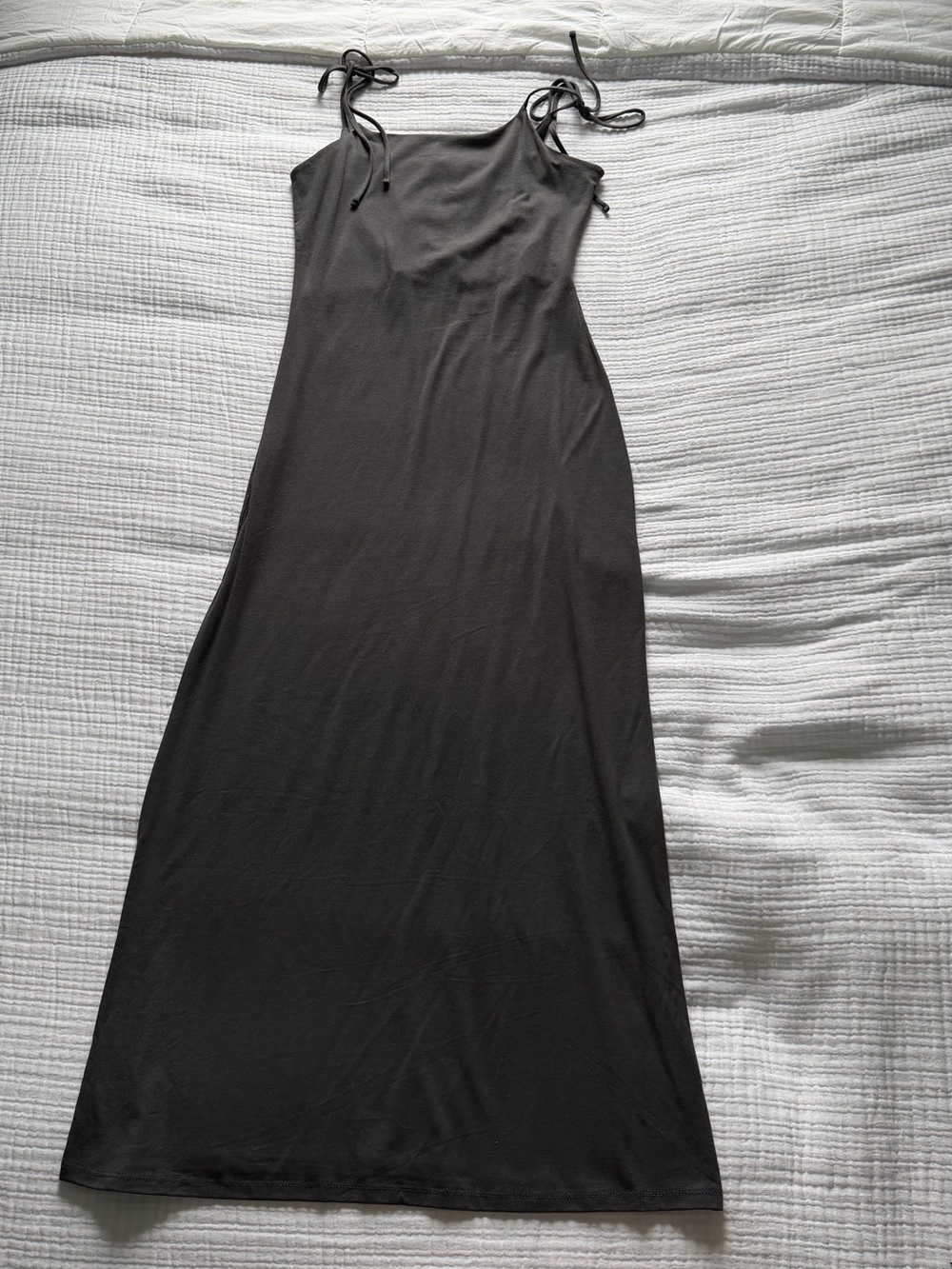 Slate Gray Low Back Midi Dress